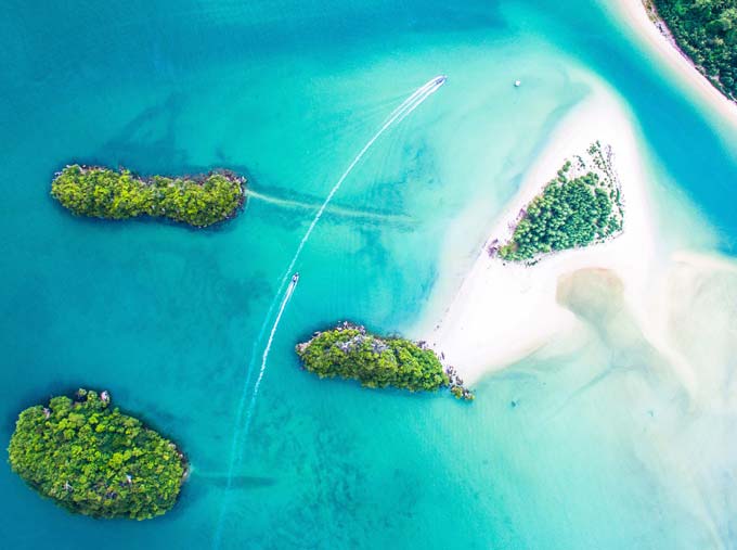 Vier Insel mit dem Speedboot, Thailand